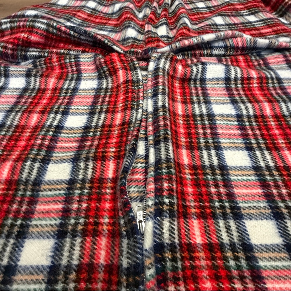 Vintage Tennessee Woolen Mills Red Plaid Stadium Blanket Acrylic USA Snuggle 74” - Picture 7 of 12